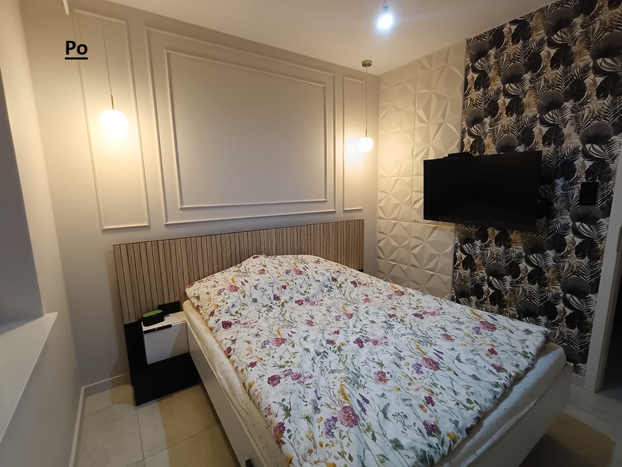 Sypialnia po metamorfozie – gotowe wnętrze nowoczesna sypialnia po wykończeniu Rzeszów